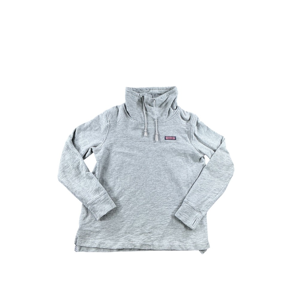 Vineyard Vines Shep Shirt Funnel Neck Pullover Gray Cotton Sweatshirt Medium